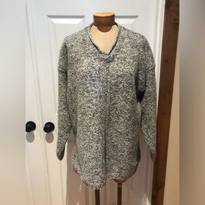 Vintage Alps British Wool Blend Grey White Sweater Women’s Size XL